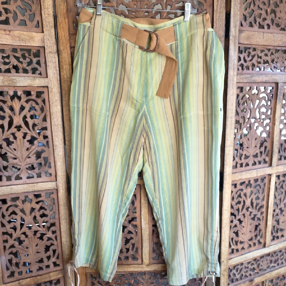 Tommy Bahama Multicolor Striped Silk Capri  Pants